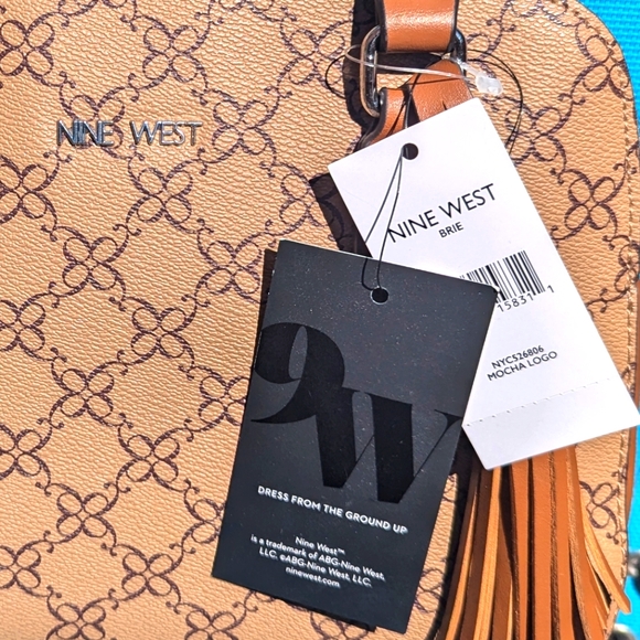 NWT Nine West Brie Dome Satchel Handbag Mocha Brown